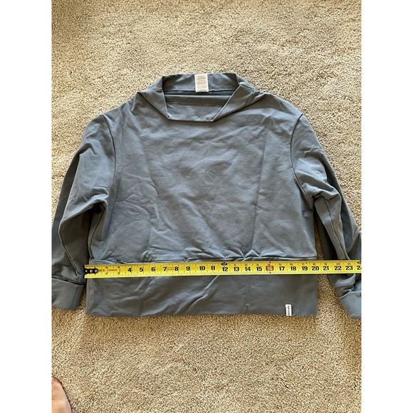 Gray Cropped Pullover Athleisure Jacket Relaxed Fit Soft Top Sportswear - Picture 6 of 7